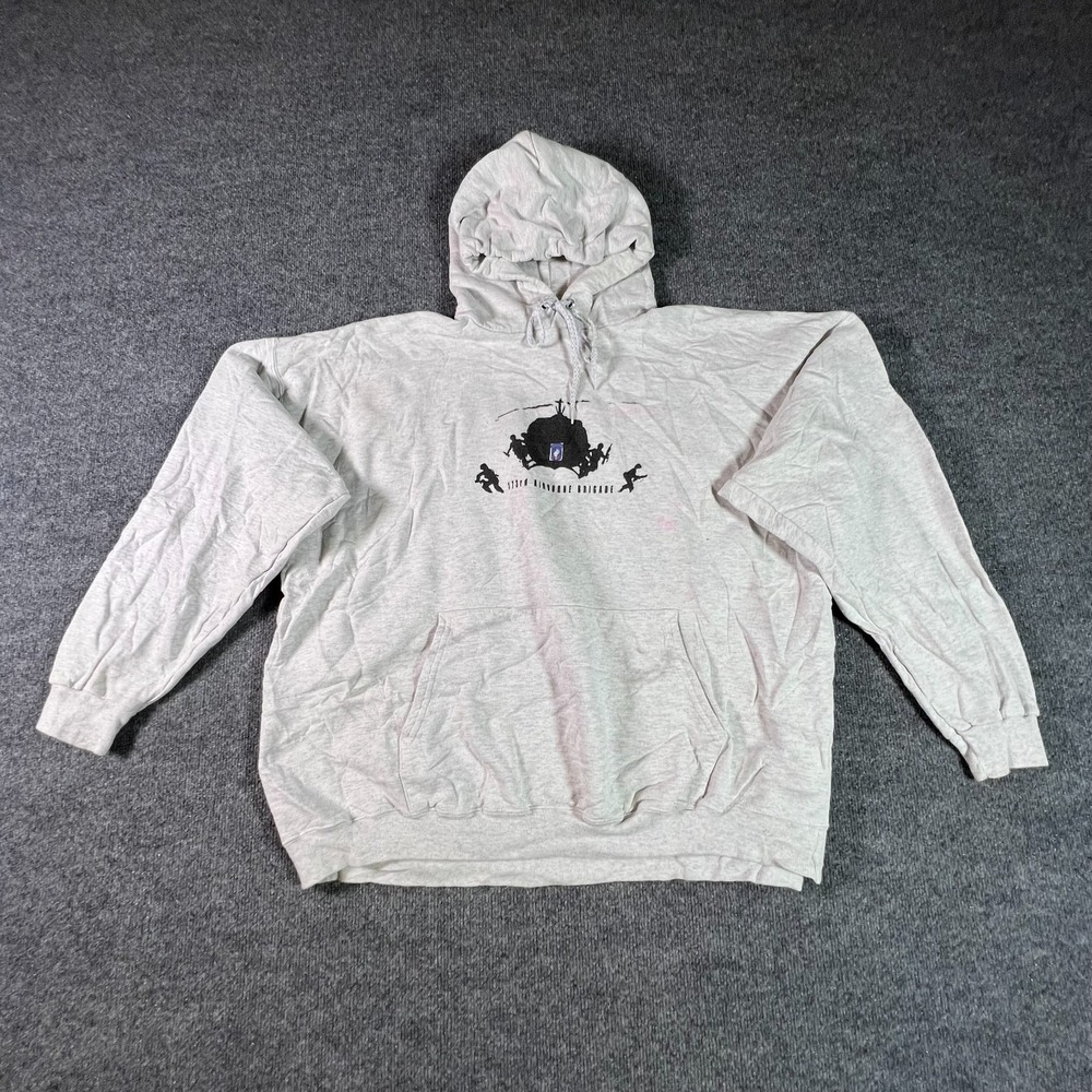 VTG Hanes Hoodie Mens 2XL Gray Ultimate Cotton 173rd Airborne Brigade Military